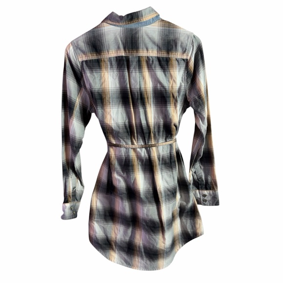Patagonia Featherstone Plaid Long-Sleeve Mini Shirt Dress Size 8 - Picture 4 of 8